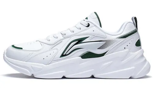 Li Ning Comfortable Low top Sports Casual Shoes Men's White Green