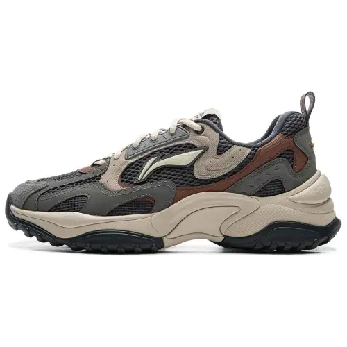 Li Ning Original Flat V2 Slip Resistant Abrasion Resistant Low top Casual Shoes Men's Black Gray Green