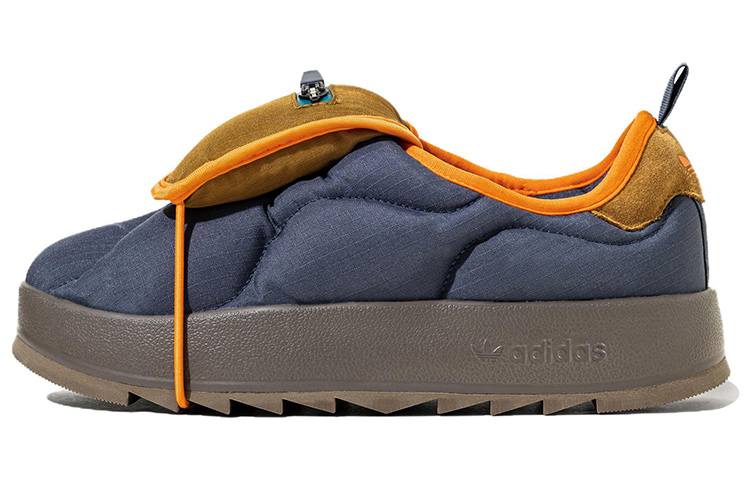 Слипоны adidas originals Puffylette (темно-синие с коричневым)