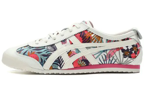 Onitsuka Tiger MEXICO 66 Textile, Cow Leather Lightweight Low top Casual Shoes Women's White
