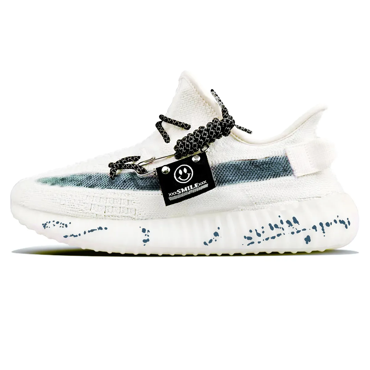 Adidas Originals Yeezy Boost 350 V2 Slip Resistant Abrasion Resistant Low top Casual Shoes Unisex White Blue