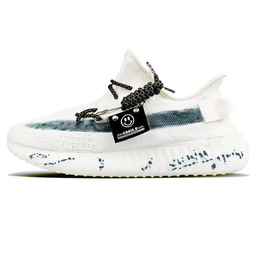 Adidas Originals Yeezy Boost 350 V2 Slip Resistant Abrasion Resistant Low top Casual Shoes Unisex White Blue
