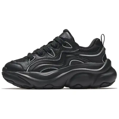 Anta Cute Paw Slip Resistant Abrasion Resistant Low top Casual Shoes Women's Black Silver