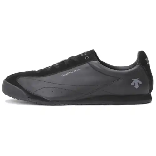 DESCENTE Cron Rider Cow Leather Low top Casual Shoes Unisex Black