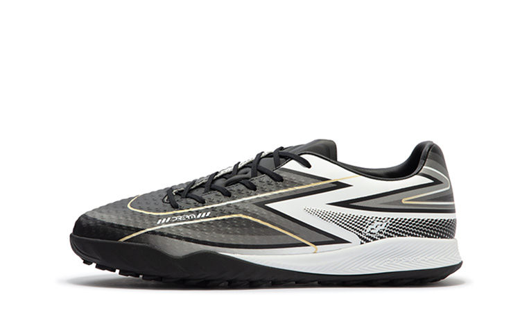 361° Dream Chaser TF The Dark Knight Cushioning Slip Resistant Abrasion Resistant Soccer Shoes Unisex Black White Gray