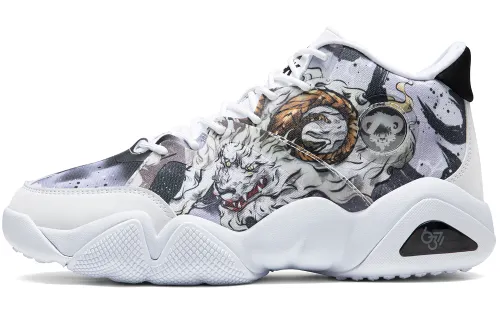 PEAK Taichi 6371 White Abrasion Resistant Breathable Mid top Basketball Culture Sports Casual Shoes Men's Paloma Gray