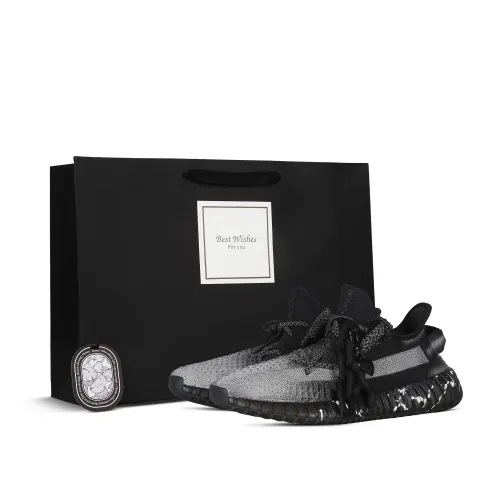 Adidas Originals Yeezy Boost 350 V2 Low top Casual Shoes Unisex Black Silver