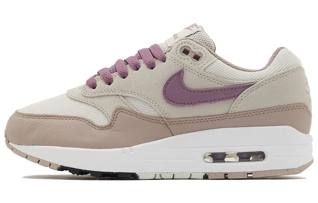 Nike Air Max 1 Sc Mesh, Leather, Suede Low top Casual Shoes Unisex Beige Purple