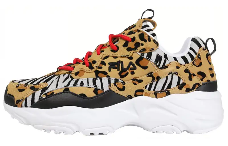 FILA Ray Casual Shoes Unisex Low Top Brown/Black Leopard Print