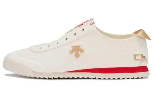 DESCENTE Chron Canvas Slip Resistant And Breathable Slip Resistant And Breathable Low top Casual Shoes Men's White Red