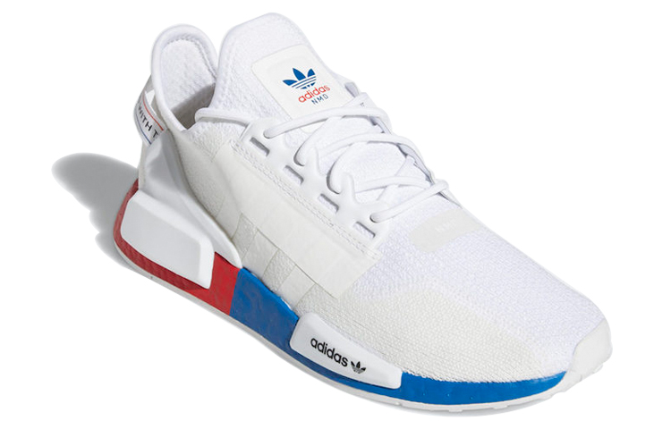 кеды adidas Originals NMD_R1 V2 (бело-сине-красные) — фото 3
