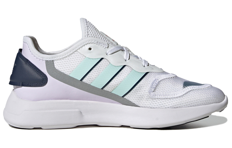 Женские кроссовки adidas originals ZX 2K Florine (бело-фиолетово-зеленые) — Белый / фиолетовый / зелёный — фото 2