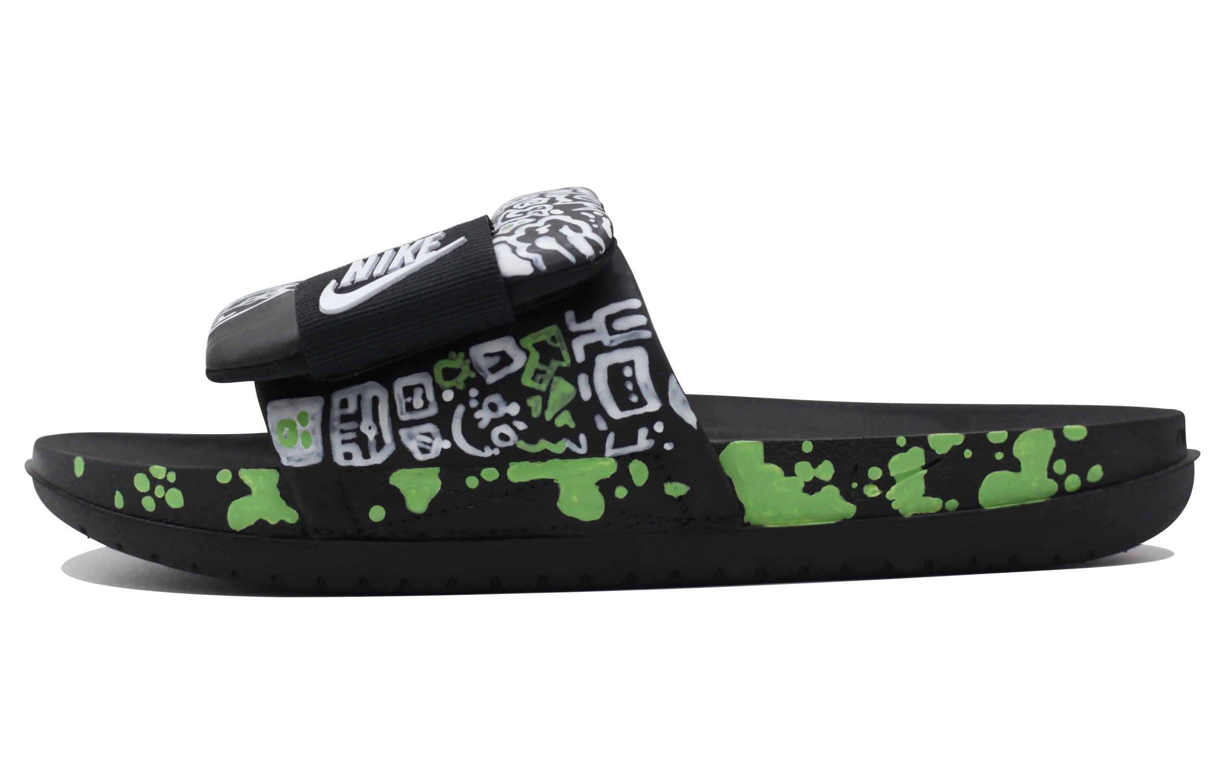 Nike Offcourt Adjust Slide Quiet Slip Resistant Abrasion Resistant Slide Slippers Unisex Black Green