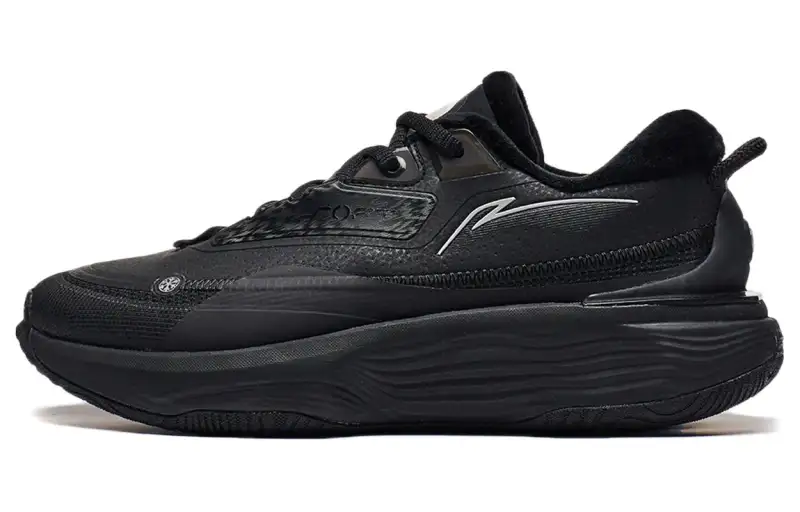 Li Ning SOFT WARM Fleece Soft Rebound, Refreshing Breathable Comfortable Low top Casual Shoes Women's Black