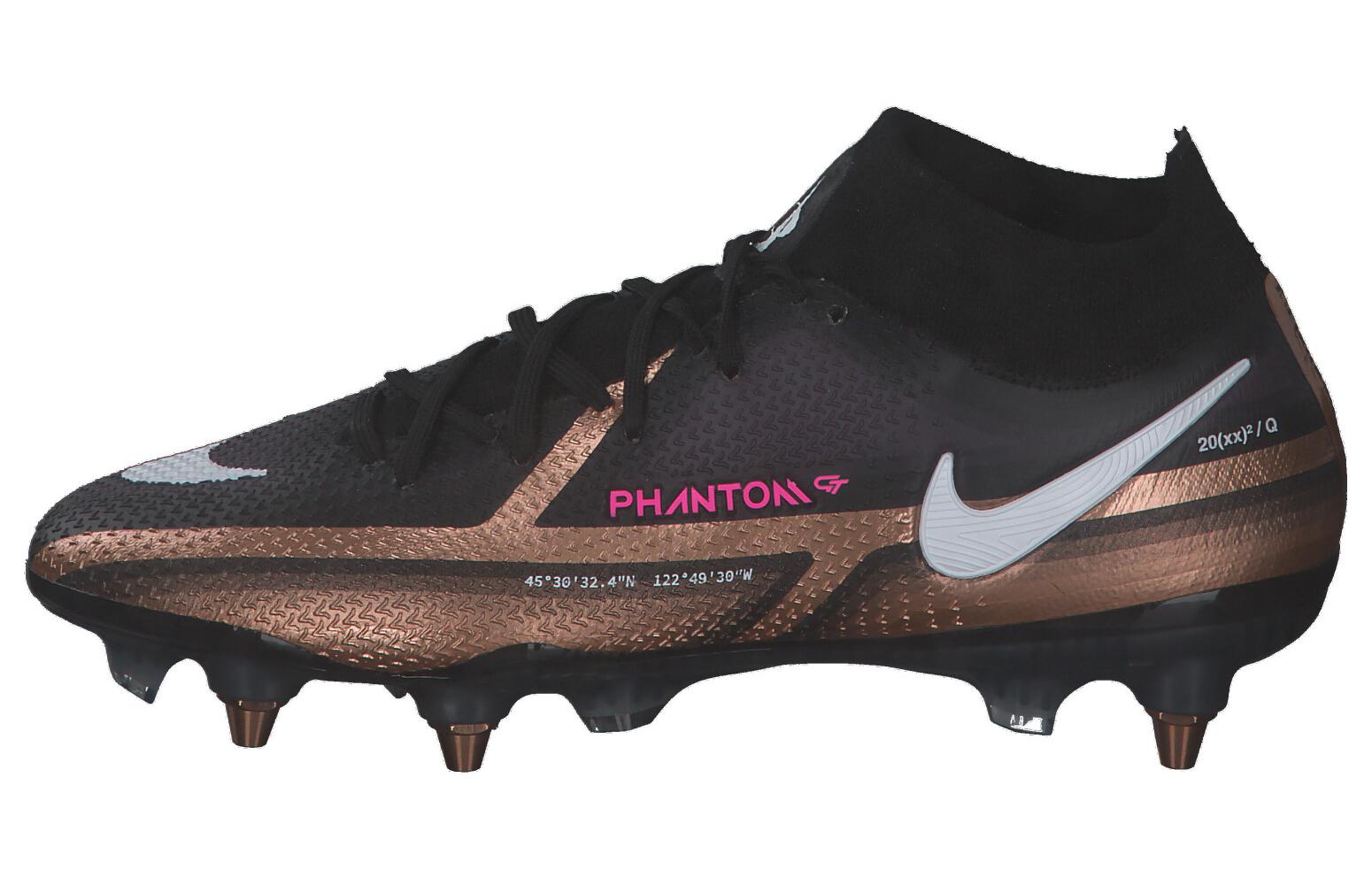 Nike Phantom GT 2 sports professional SG (metal spikes) non-slip and wear-resistant football shoes for men and women, black and yellow