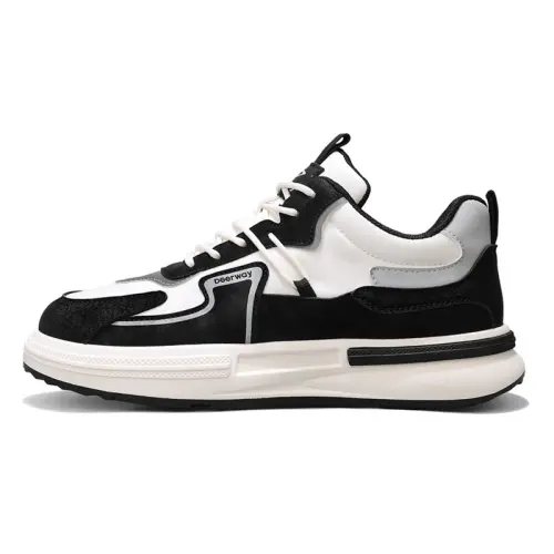 DEERWAY Mid top Casual Shoes Men's Black White