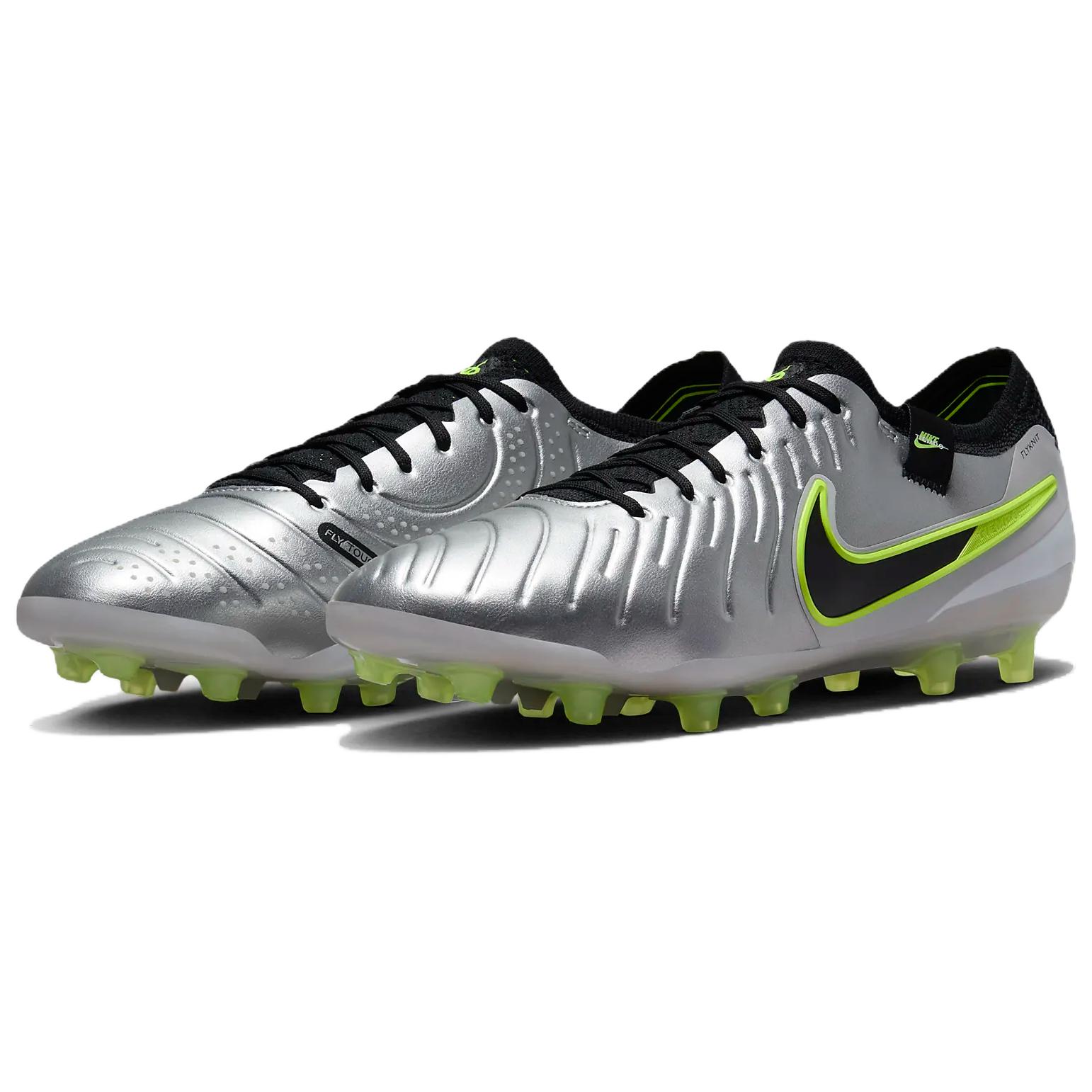 Nike Tiempo Legend 10 Elite AG Pro Metallic Silver Volt Black