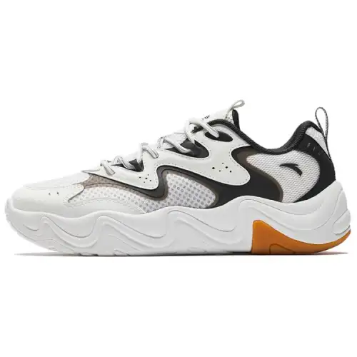 Anta Slip Resistant Abrasion Resistant Low top Casual Shoes Men's White Black