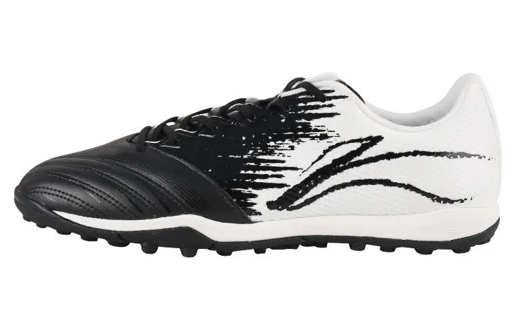 Li Ning Artificial Turf AG Artificial Ground Slip Resistant Abrasion Resistant Soccer Shoes Men's White Black