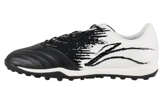 Li Ning Artificial Turf AG Artificial Ground Slip Resistant Abrasion Resistant Soccer Shoes Men's White Black