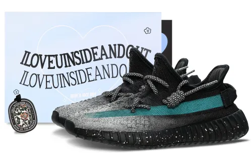 Adidas Originals Yeezy Boost 350 V2 Casual Shoes Unisex Low Top Black/Blue/Silver