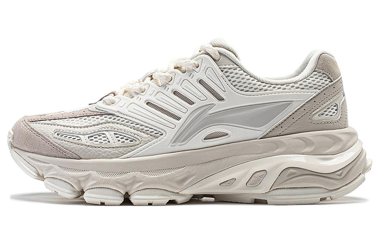 Li Ning Twenty Mountains Cushioning Slip Resistant Abrasion Resistant Low top Casual Shoes Men's Moonlight Gray