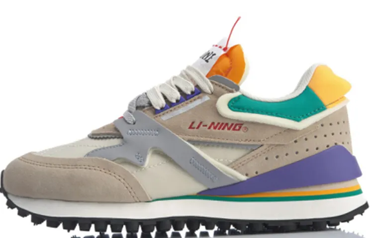 Li Ning Slip Resistant, Abrasion Resistant, Lightweight Low top Casual Shoes Women's Mist Apricot