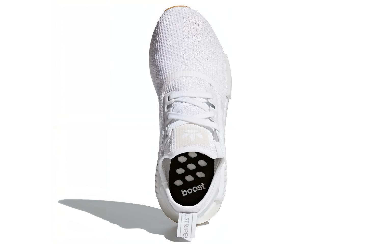 кроссовки adidas originals NMD_R1 (чисто-белые) — 纯白 — фото 5