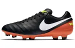 Nike Tiempo Genio 2 FG Firm Ground Soccer Shoes Men's Black Orange