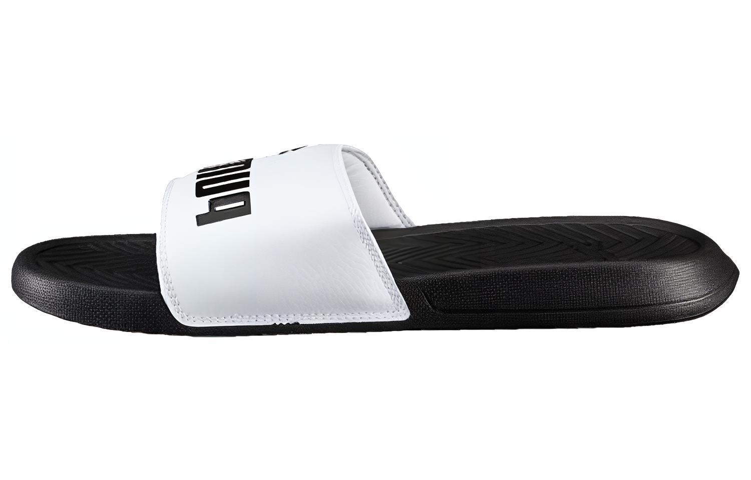 PUMA Puma Popcat trendy sports slippers, same style for men and women, black and white