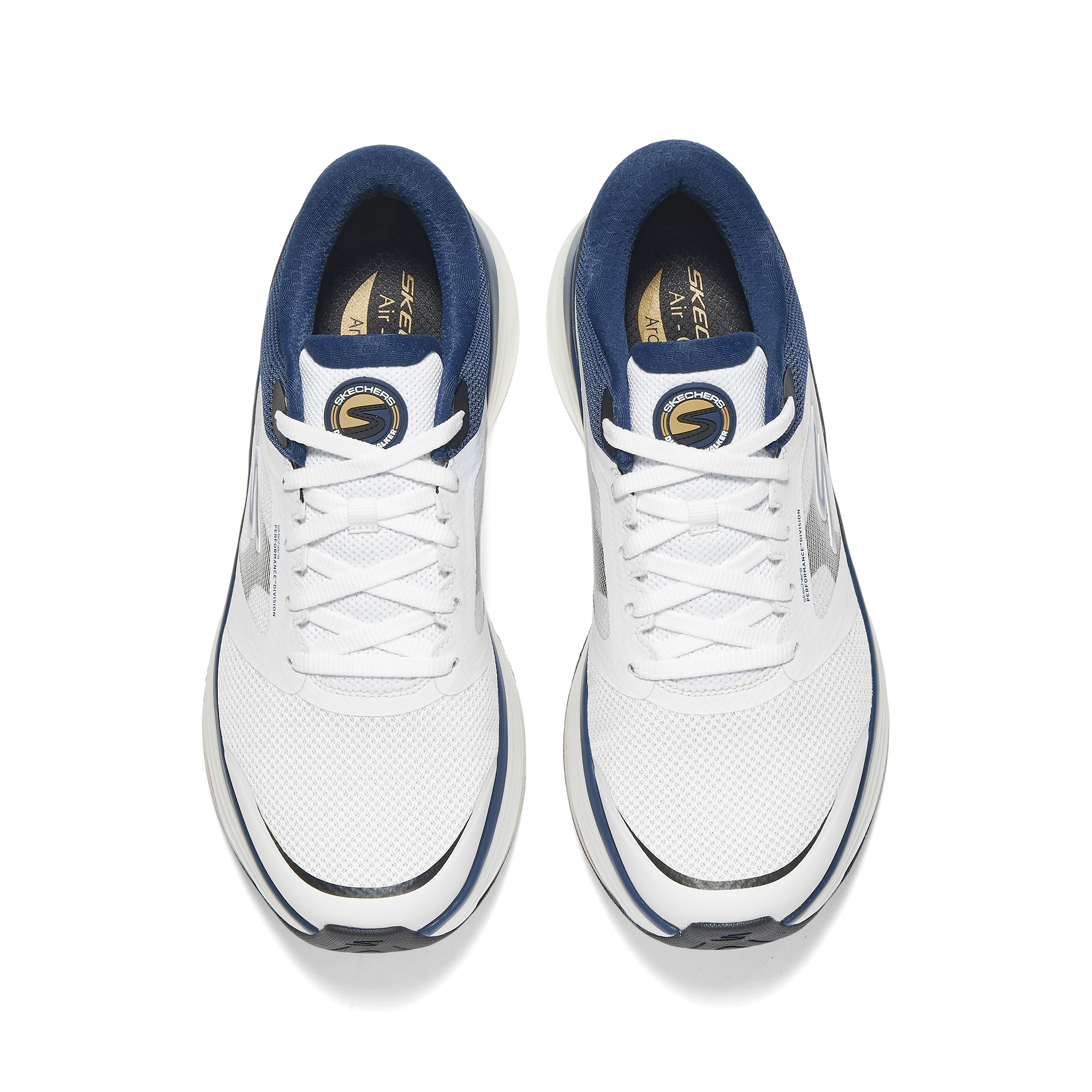 Skechers Go Walk Distance Walker Comfortable Round Toe Low top Training Shoes Men’s White Marine Blue