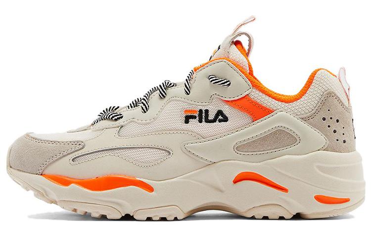 FILA Ray Tracer Lace Up Low top Casual Shoes Women's Beige Orange