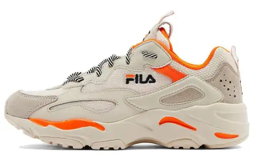 FILA Ray Tracer Lace Up Low top Casual Shoes Women's Beige Orange