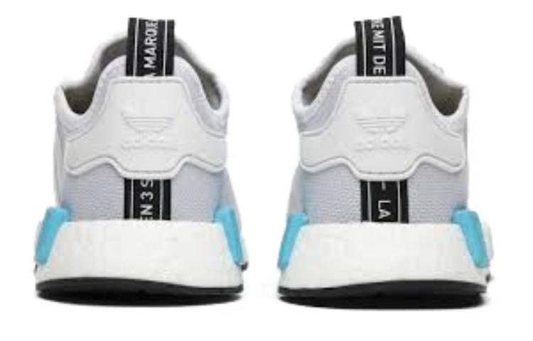 Кроссовки adidas originals NMD_R1 Bright Cyan (сине-белые) — 亮青/白 — фото 4