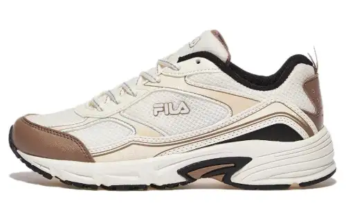 FILA Cushioning, Wear Resistant Low top Casual Shoes Unisex Ecru Korean Style