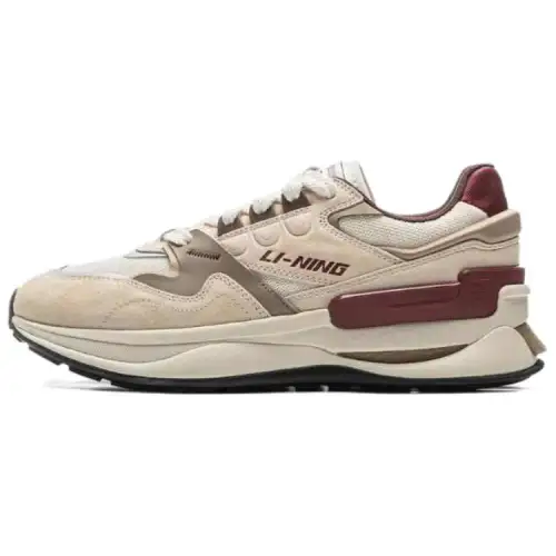 Li Ning 001 Original Aspiration V2 Rebound Abrasion Resistant Low top Casual Shoes Men's Beige Red
