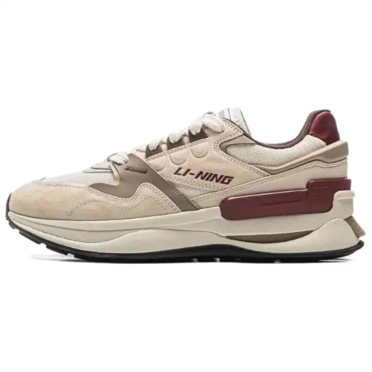 Li Ning 001 Original Aspiration V2 Rebound Abrasion Resistant Low top Casual Shoes Men's Beige Red
