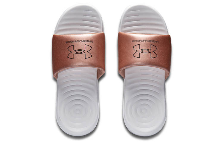 Женские шлепанцы Under Armour Ansa Le (белые) — Белый / розовый — фото 4