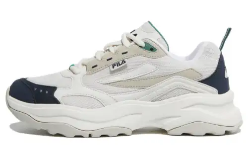 FILA Wood Block Cushioning Abrasion Resistant Low top Casual Shoes Unisex White Korean Style