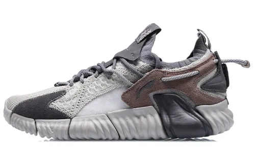 Li Ning Goku ACE Cushioning Slip Resistant Abrasion Resistant Breathable Lightweight Low top Casual Shoes Unisex Taupe
