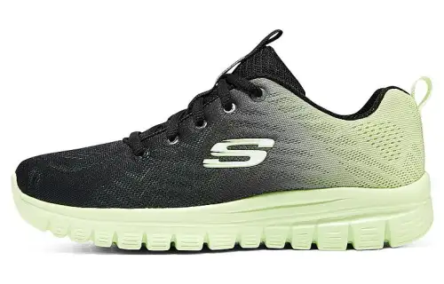 Skechers Graceful Sugar Cube Fabric Cushioning, Wear Resistant Low top Casual Shoes Women's Black Green
