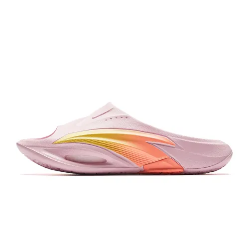 Anta Nitrogen Bubble Slip Resistant Abrasion Resistant Slide Slippers Men's Pink Yellow Orange