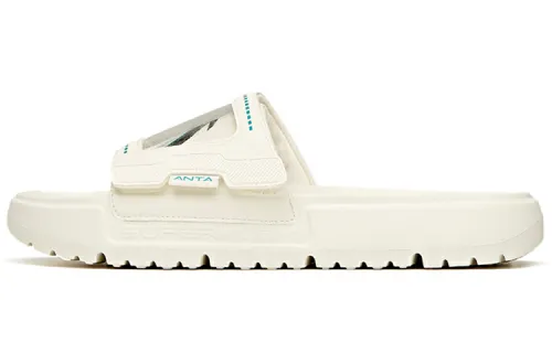 ANTA Slide Slippers Men's Ivory White/Rio Green