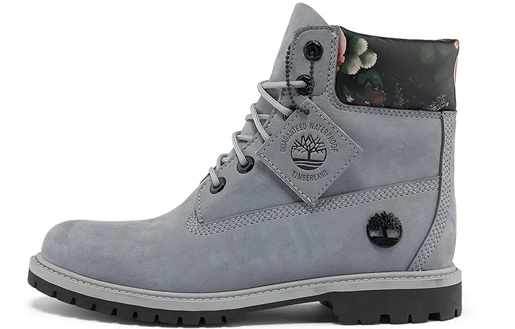 Timberland 6 Inch Heritage Waterproof Boot 'Medium Grey With Floral' Women's