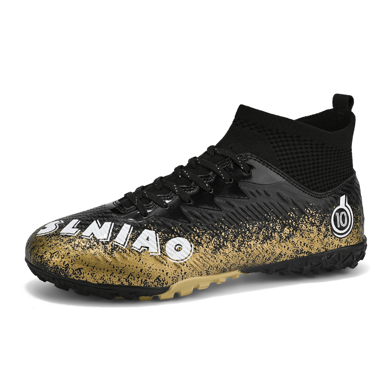BIANSULONG Soccer Shoes Unisex Low Top Black/Gold