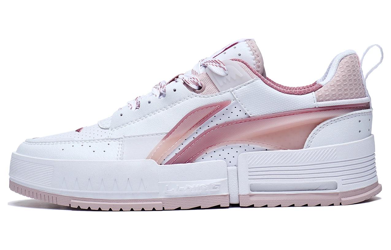LiNing Li Ning Li Cheng synthetic leather non-slip wear-resistant low-cut sports and casual shoes women's white powder