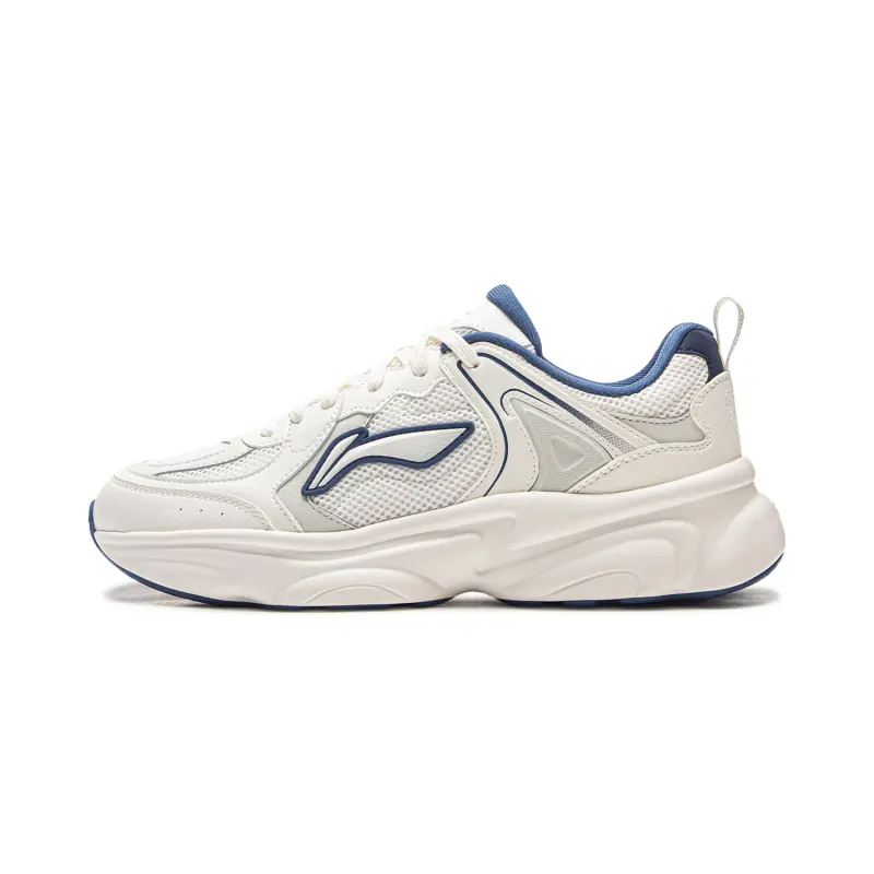 Li Ning Milk Coconut Cushioning Height Increasing Rebound Low top Chunky Sneakers Men's White Gray Blue
