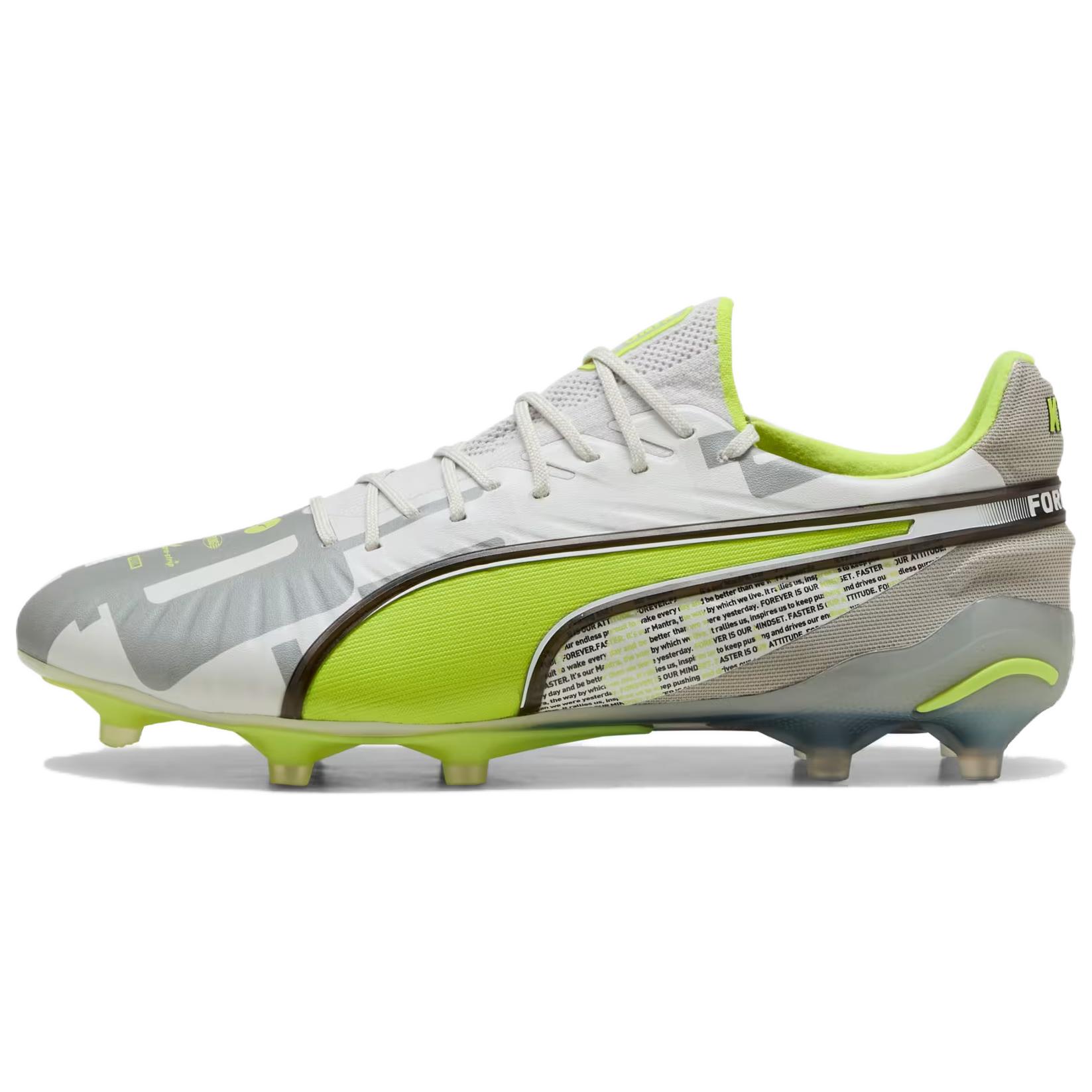 PUMA AG Artificial Ground FG Firm Ground Abrasion Resistant Soccer Shoes Men’s Gray Green