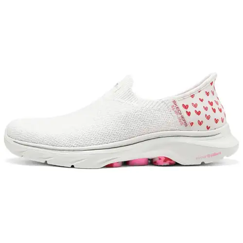 Skechers Women's GO WALK Low top Casual Shoes Women's White Pink
