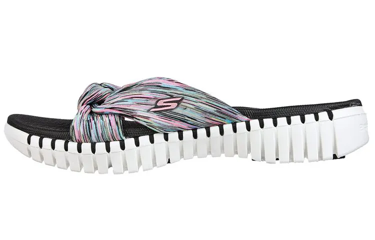 Skechers Slide Slippers Women's White/Black/Pink/Blue